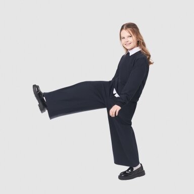Mėlynos trikotažines platėjančios kelnės 116-182 cm Mėlynos trikotažines platėjančios kelnės 116-182 cm
